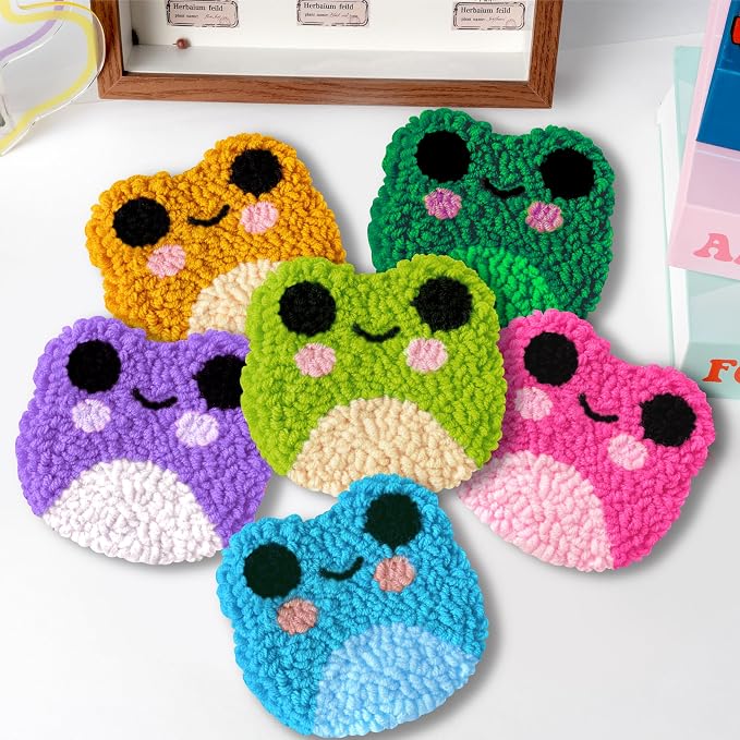 WATINC Frog Punch Needle Coaster Kit - Image 4