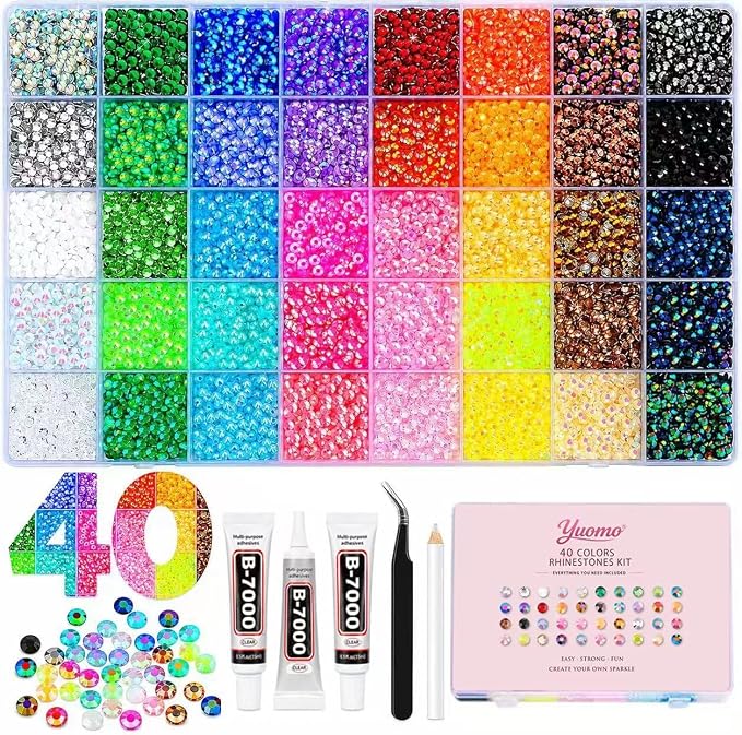 40000Pcs 40 Colors Jelly Rhinestones by BlissVeritura