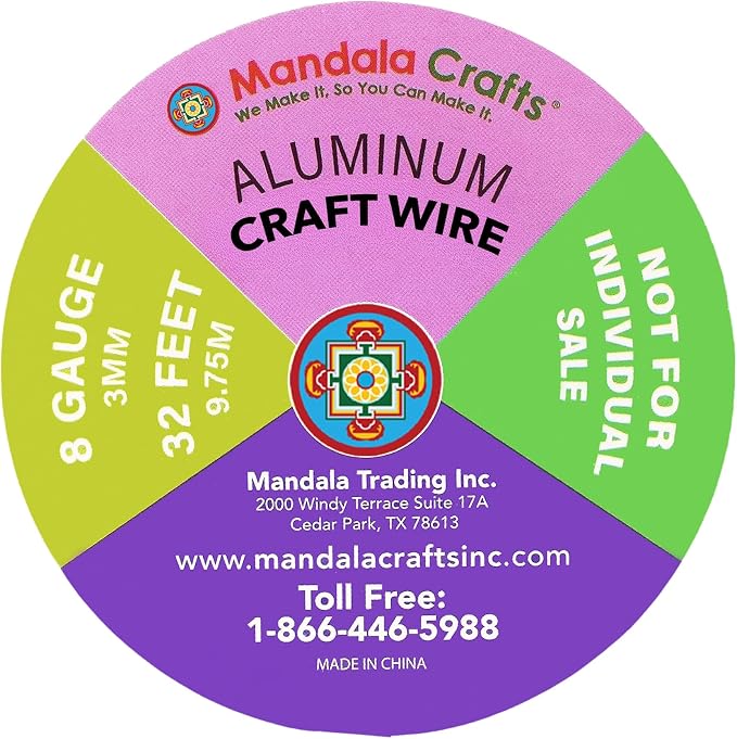 Mandala Crafts 8 GA Turquoise Pink Assorted Anodized Aluminum Craft Wire | 120 - Image 3