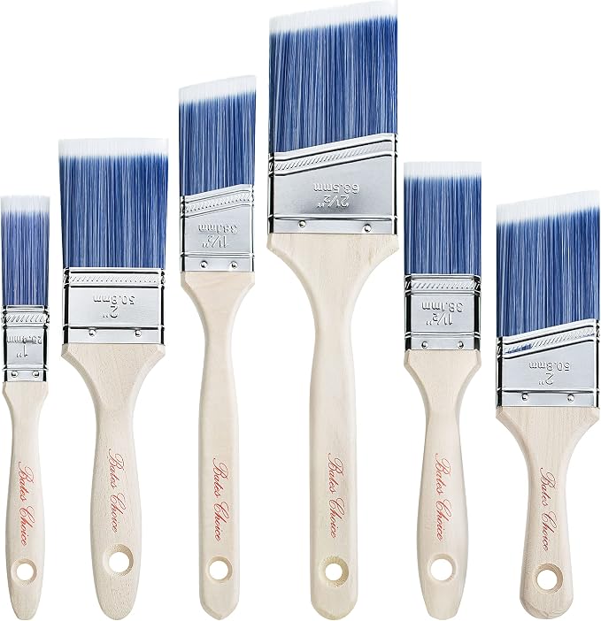Bates- Paint Brushes, 6 Pack, Treated Wood Handle Brushes by BatesChoice