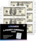 150-Sheets Double-Side 3-Pocket Currency Pages by Unknown
