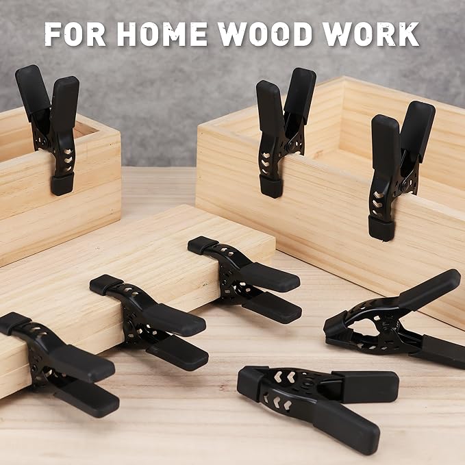 6-Piece Heavy Duty 4-inch Spring Clamps - Tarp Clips for Woodworking, Pool Cover, Backdrop Stand & Photography