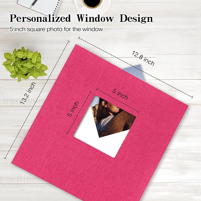 potricher Large Photo Album Self Adhesive 3x5 4x6 5x7 8x10 10x12 Pictures Linen - Image 2