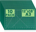 Cutting Mat 12"x18", 10 Pack Double-Sided 5-Ply Self Healing Sewing Cutting Mat by CLOYAN