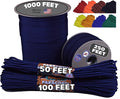 BORED? PARACORD! 550 lb Paracord - Ideal for Crafting, Camping, DIY Projects, Active & Military Outdoors - Strong Survival Rope - Tactical Parachute Cord Type III - Acid Midnight Blue 250 Feet