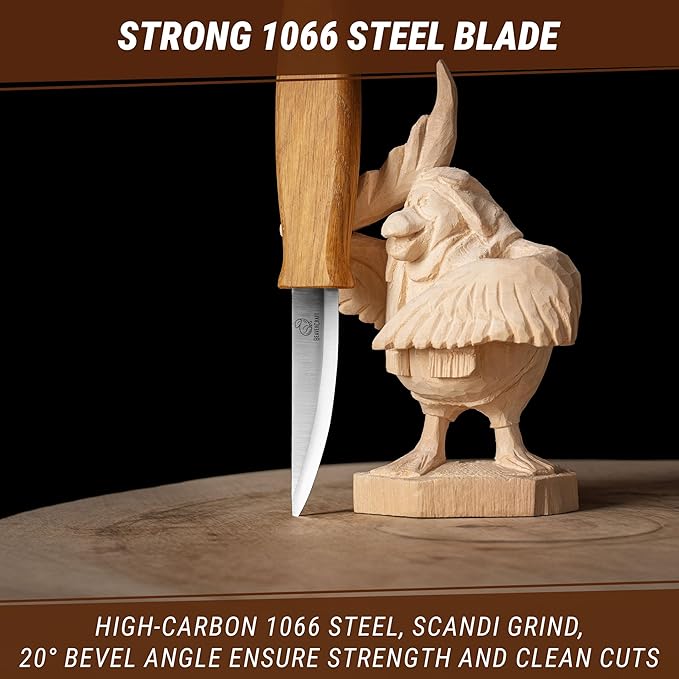 BeaverCraft Wood Carving Knife C4 3.14" Whittling Sloyd Knife - Image 5