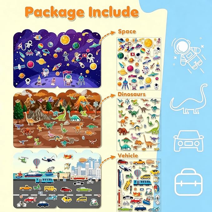 Reusable Sticker Books for Toddlers 2-4 Years - Image 2