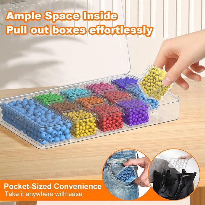 Bead Organizer Box, 2 Pack Small Clear Plastic Storage Containers Features - Image 7