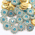 14mm 150pcs Crystals Aquamarine Glass Gems Sew on Rhinestones, Metal Base Claw by Unknown