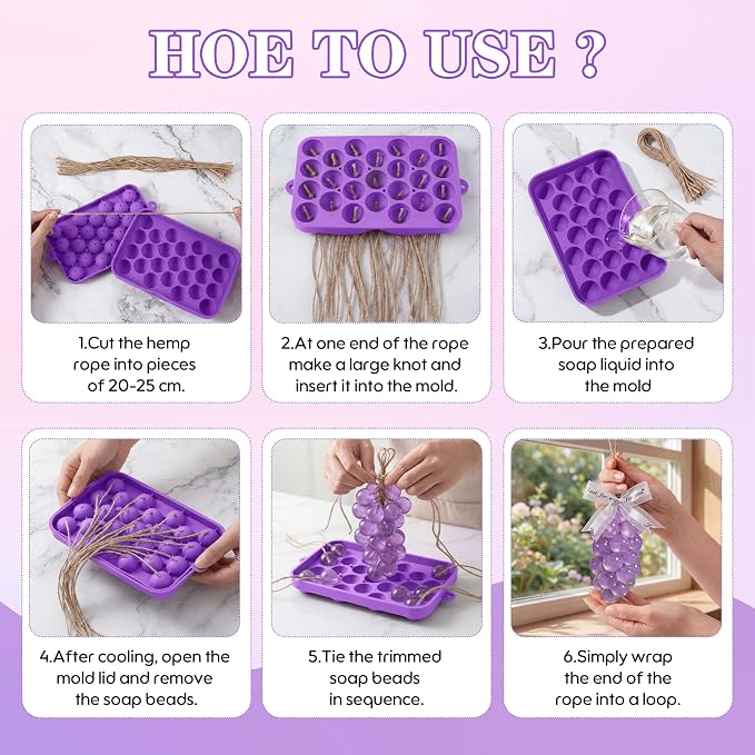 Honeydak Silicone Grape Soap DIY Making Kit 3D Reusable Soap Molds - Image 6