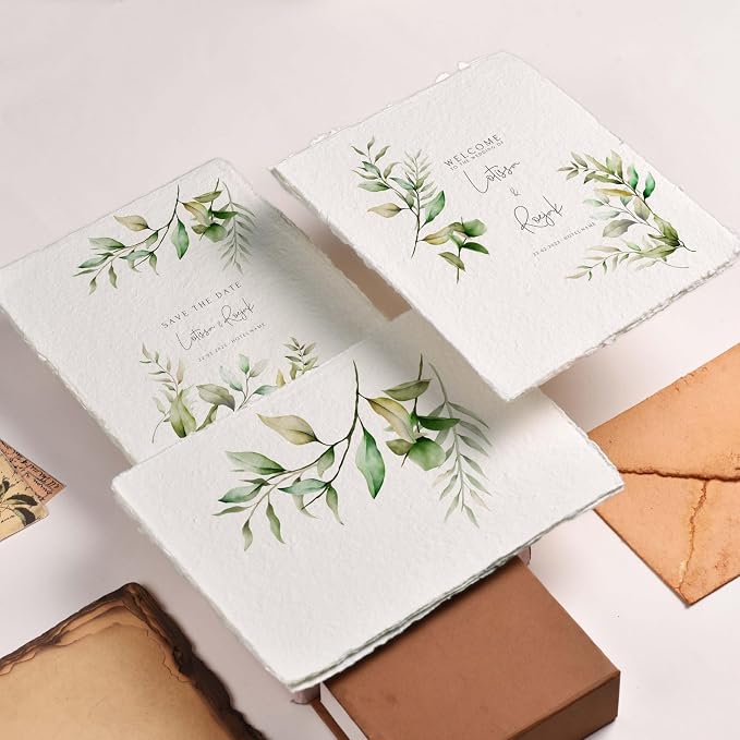 LEATHER VILLAGE Handmade Rough Textured Watercolor Paper 7.5x11.5 in White | 50 - Image 9