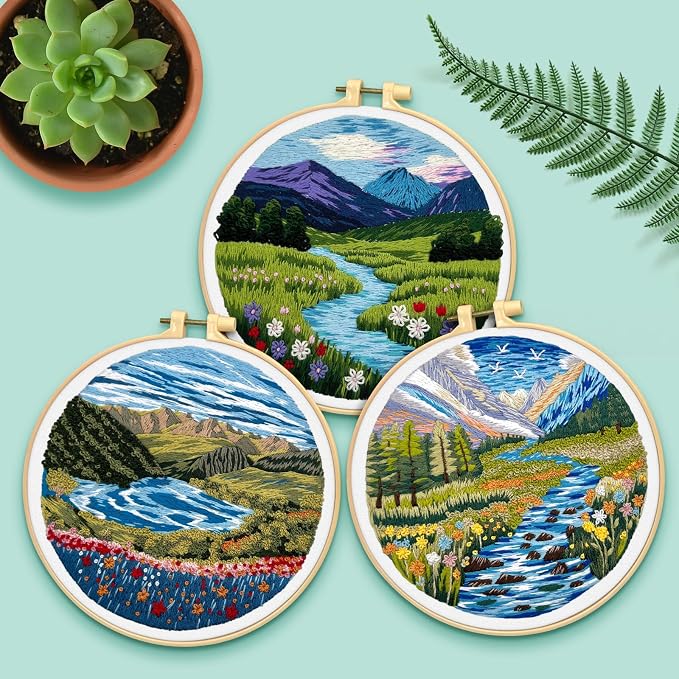 ERKOON 5 Sets Embroidery Kit for Beginners, Butterfly Cross Stitch Set for - Image 6