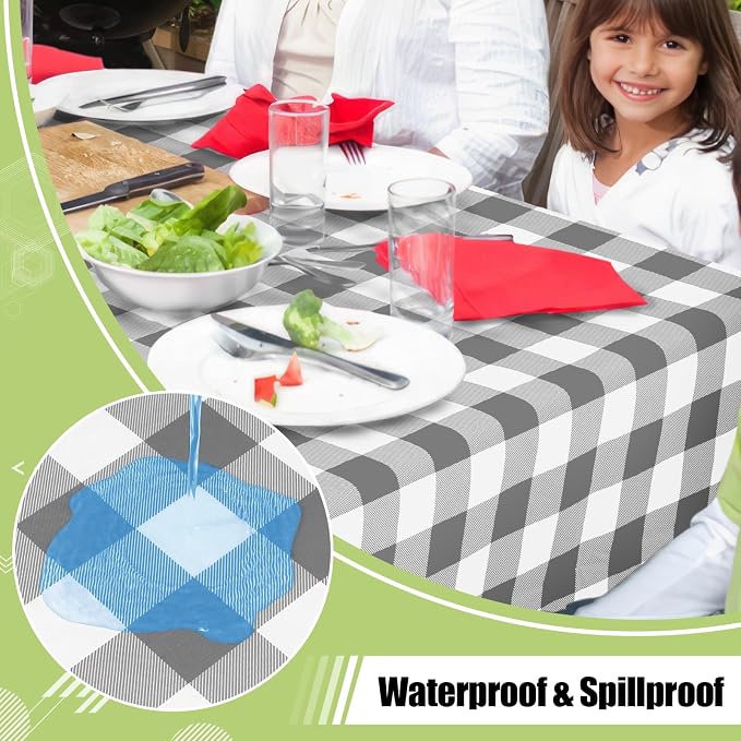 Smiry Rectangle Table Cloth, Waterproof Vinyl Tablecloth - Image 2