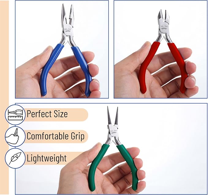 Mr. Pen- Pliers for Jewelry Making, 3 Pack, Chain Nose | Round Nose Pliers Set - Image 4