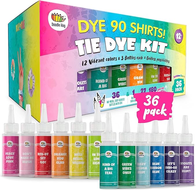 DOODLE HOG Tie Dye Kit for Kids & Adults by DOODLEHOG