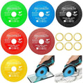 Lamoutor 6Pcs 4 Inch Glass Cutting Disc for Angle Grinder, Diamond Saw Blade, Tile Cutter Blade for Cutting Marble Glass Tile Jade Crystal（Green/Blue/Yellow/Black/Red/Orange）
