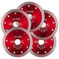5 Pcs Diamond Saw Blades, 4'' Tile Cutting Blades for Angle Grinder, Glass Cutting Disc Grinder Blades for Cutting Porcelain Ceramic Granite Marble (Red)