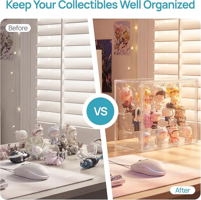 Vtopmart 1 Pack Acrylic Display Case, Stackable Figure Display Case - Image 5