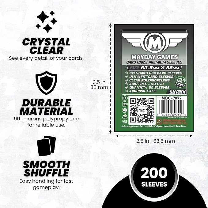 MayDay Games 63.5x88mm Card Sleeves Premium Bundle – 90 Micron Clear - Image 4