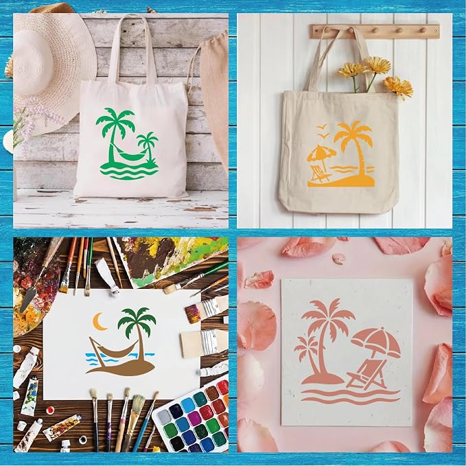 Hawaii Stencils 4in 50pcs Paint Template Reusable Plastic Templates DIY Crafts - Image 7