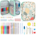 Katech Crochet Hooks Set with Crochet Case, Colorful Soft Handle Knitting by Katech