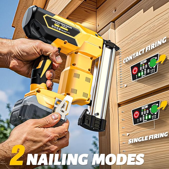 Cordless Brad Nailer 2-in-1 Compatible with Dewalt Battery, 5/8 to 1-1/4 Inch Electric Nail Gun/Staple Gun, 18 Gauge Nail Gun Brushless Motor with 1000 Nails for Wood Carpentry