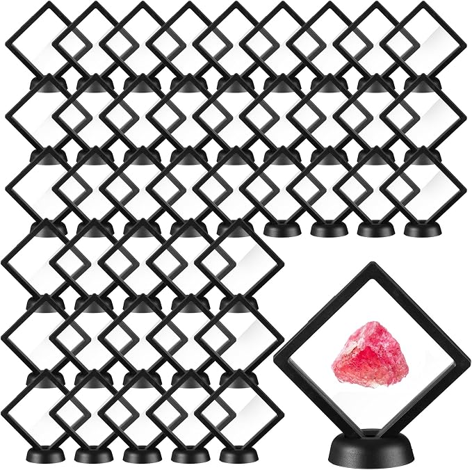 60 Pcs 3D Floating Display Case PE Film Jewelry Storage Box Coins Display Frame by FairySandy