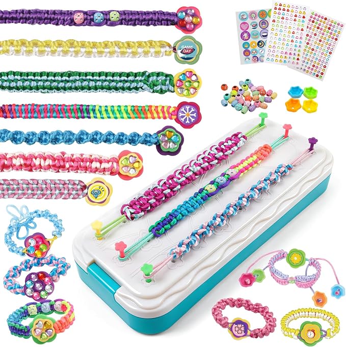 DDAI Bling Bracelet Kit for Girls Age 7-12 – Sparkly Friendship Craft Set by DDAI