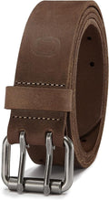 CHAOREN Work Belts for Men Heavy Duty - 1.5" Full Grain Leather Belt Casual - Fully Adjustable, Double Prong