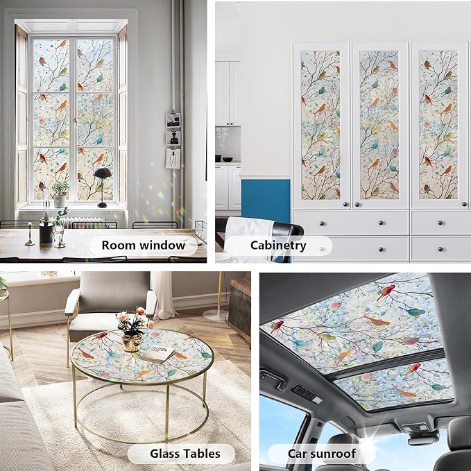 Ranzdn Window Privacy Film, Stained Glass, Static Cling, 35.4" x 78.7" | No - Image 4
