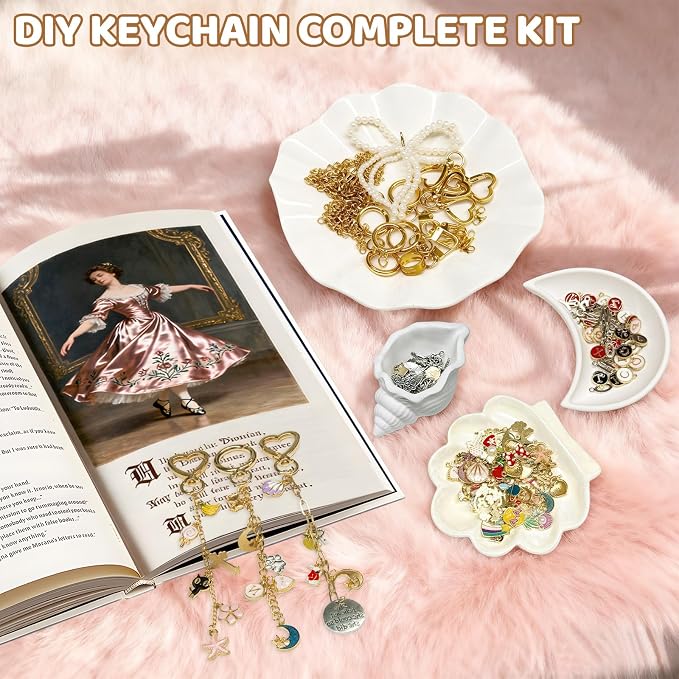 348Pcs Charms Lip Gloss Keychain Making Kit, DIY Craft - Image 6