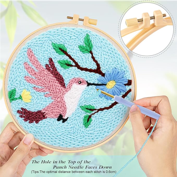 JSRQT Punch Needle Kit for Beginners, Handmade Punch Needle Embroidery Starter - Image 4