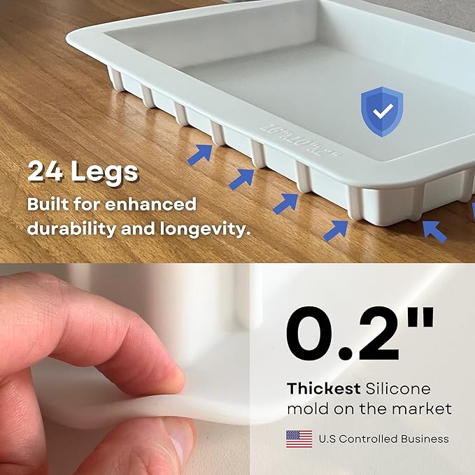 Alaskey® Large Premium Rectangular Resin Table Silicone Mold 16"x10" | Durable - Image 2