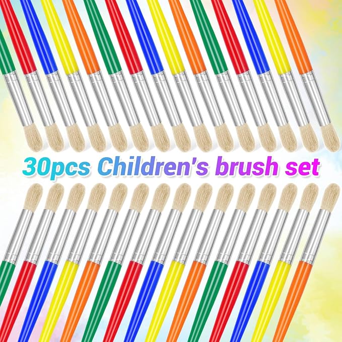 30Pcs Paint Brushes, Anezus Round Paint Brushes - Image 3