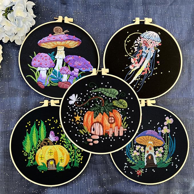 FONNUY Crewel Embroidery Kit for Beginners, Pre-Stamped Pattern Kits for Adults - Image 6