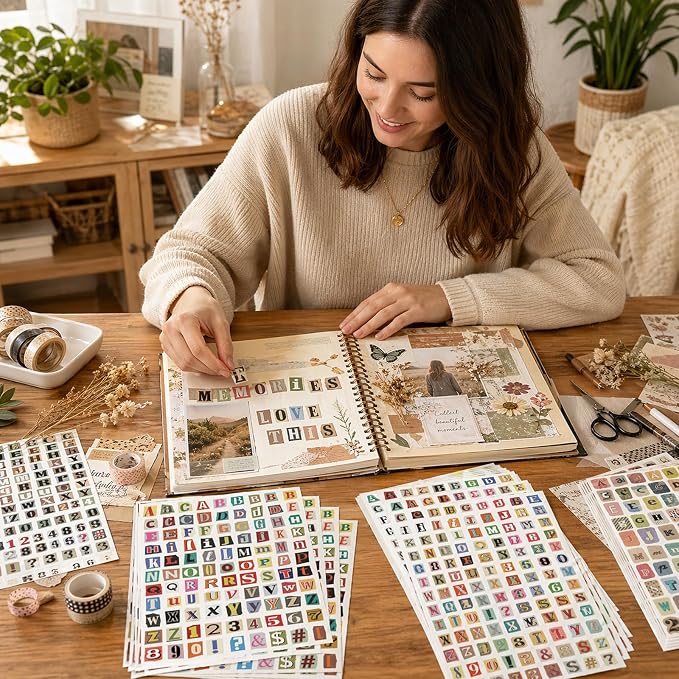 1920pcs Scrapbook Letter Stickers Ransom Vintage Junk Journal Stickers Numbers - Image 6