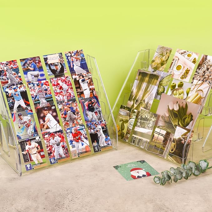 CELSOL 2 Pack Elevated 4 Tier Clear Acrylic Card Display Stand - Image 6