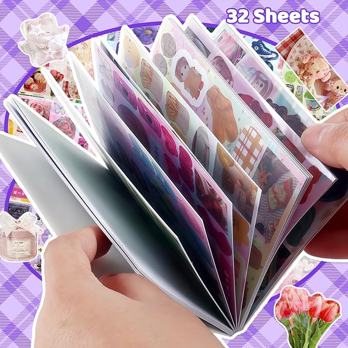 Tmtains 32 Sheets Japanese Manga Style Sticker Book 500+Pcs Heisei Retro - Image 4
