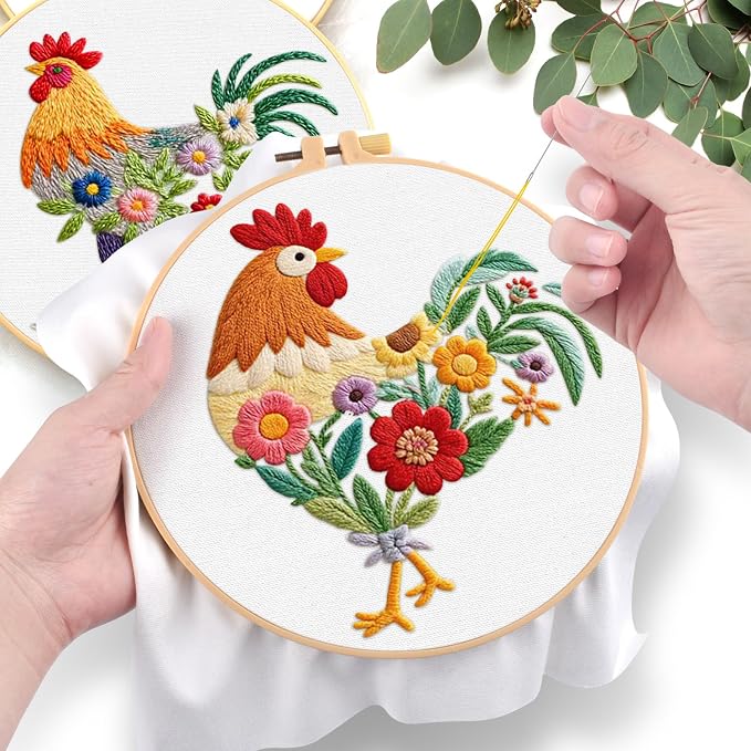 ERKOON Embroidery Kit for Beginners Adult, 2 Set Cross Stitch Set Include - Image 5