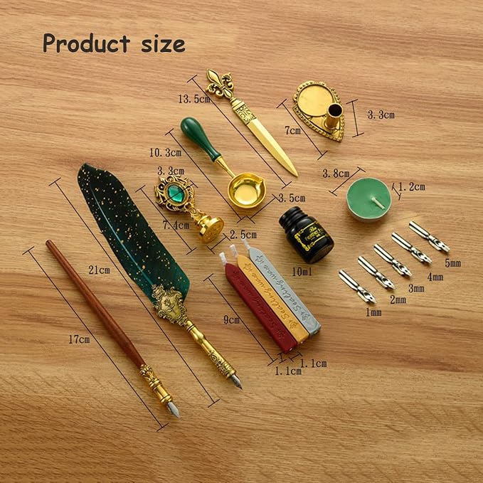 Joyeee Quill Pen and Ink Set, 16 Piece Antique Calligraphy Writing Dip Pen & - Image 4