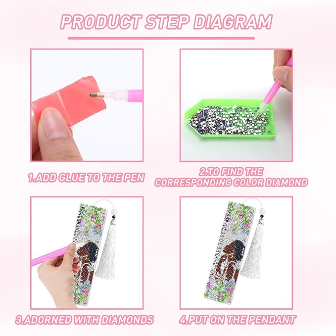 Diamond Art Bookmarks for Women, DIY Book Marks Making Kits for Reading - Image 5