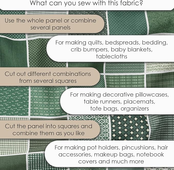 Cotton Satin Patchwork Fabric Panel – 35 Designs, 20×20 cm Squares, Single - Image 6