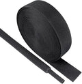 Black 2:1 Ratio Automotive Heat Shrink Braided Sleeving,Wear-Resistant Flat Woven Shrinkable Sleeve Fabric Car Cable Wires Hoses Protection (3/4"-35ft)