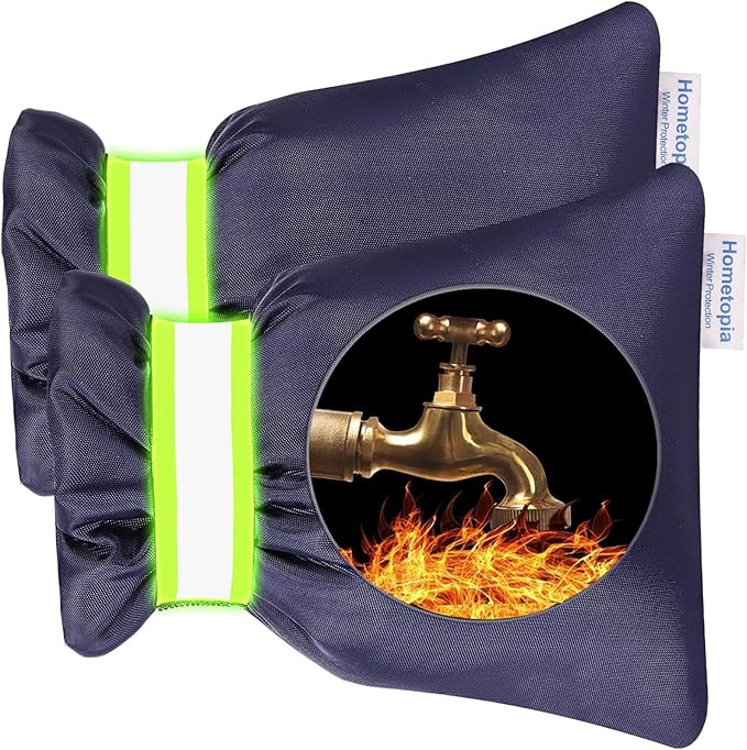 2Pack Outdoor Faucet Covers for Winter - Pro 6.7"W x 8.3"H Outdoor Water Faucet Covers Socks for Winter Freeze Protection Pipe Insulation Reusable Waterproof Insulated Spigot backflow Cover,Blue