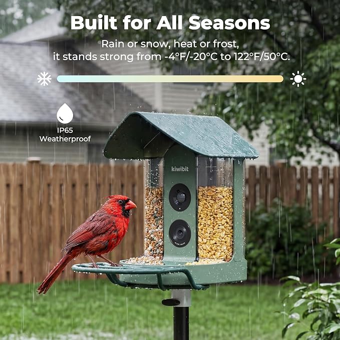 Kiwibit Smart Bird Feeder with Camera Solar Powered, 4K Video Live Stream - Image 7