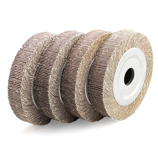 6" x 1" x 1" Unmounted Flap Wheel Assorted 4 Pack Grit 40/60/80/120, Each 1 Pcs 4 Pcs Total, for Bench Grinder