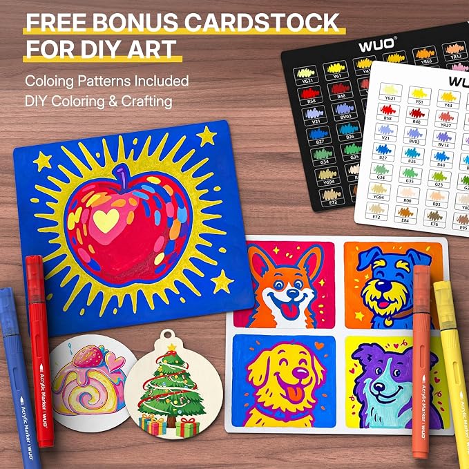 WUO 84 Colors Acrylic Paint Markers, Acrylic Paint Pens and Acrylic Markers - Image 3