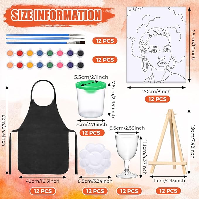 Sherr 96 Pcs 12 Sets Pre Drawn Canvas Kit - Image 2