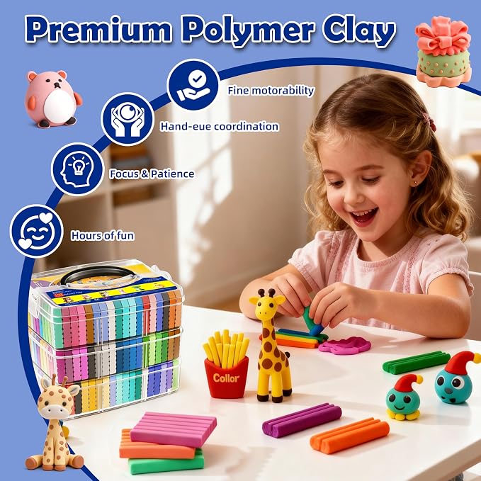 Artpar Polymer Clay Kit, 102 Colors Modeling Clay - Image 3