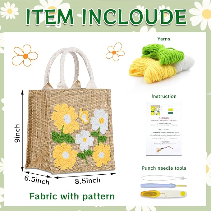 Groodo Punch Needle Kit for Beginners, Easy DIY Embroidery Set for Kids & - Image 2